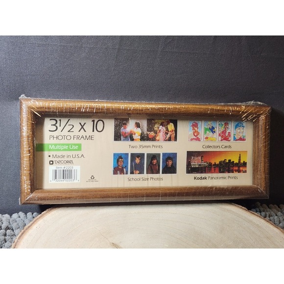 Decorel Other - Vintage Decorel Panorama PICTURE Frame Wood New 3.5 x 10" Rectangle Wall Hanging